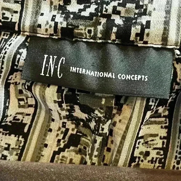 INC International Concepts Black Vertical Stripes Sheer Tunic women’s medium - Picture 12 of 12